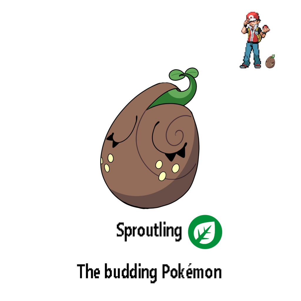 Sprouting, The budding Pokémon.