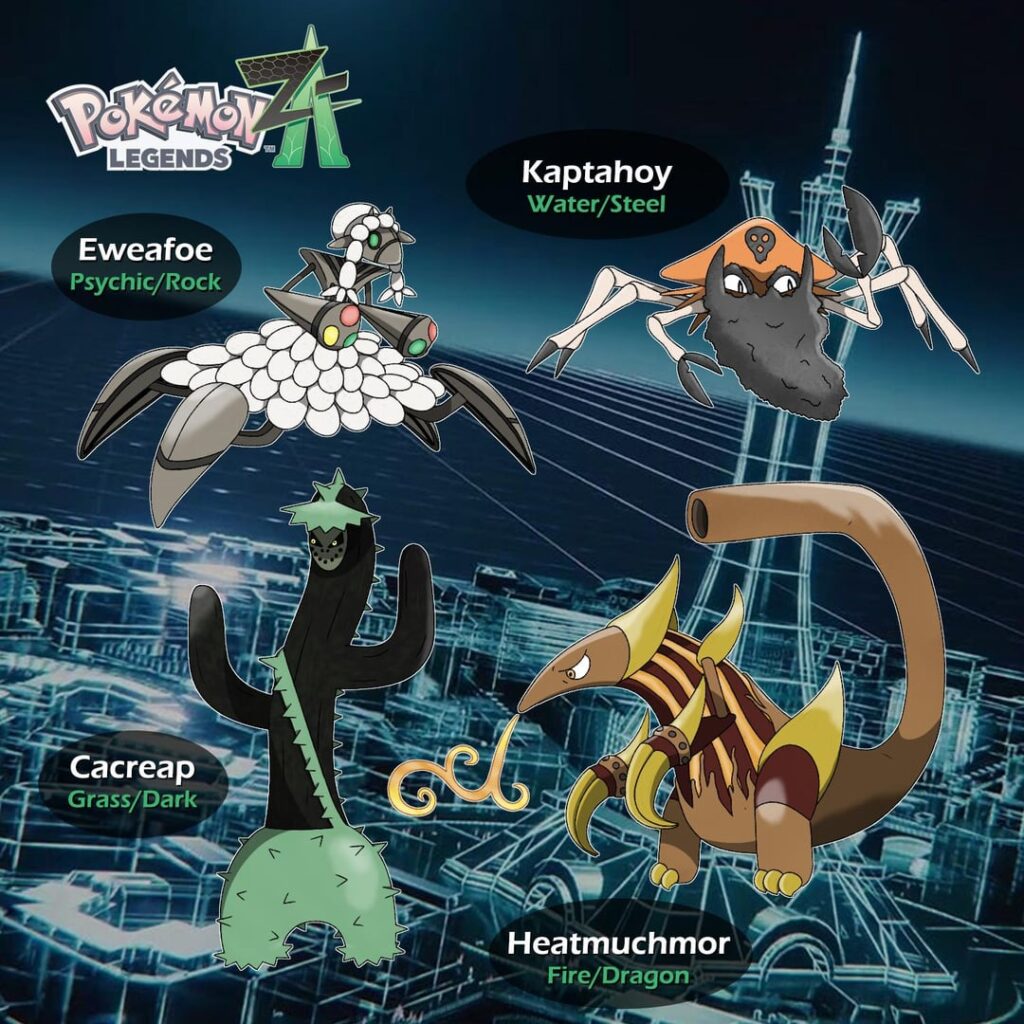 Revised my cross-gen evolutions I'd like to see in Pokémon Legends: Z-A, complete with their shinies