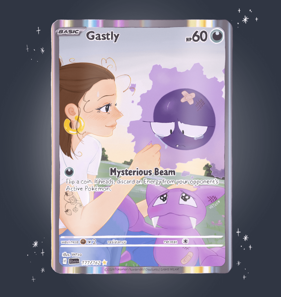 I've been a pokemon fan for as long as I can remember, and I finally made my own card !