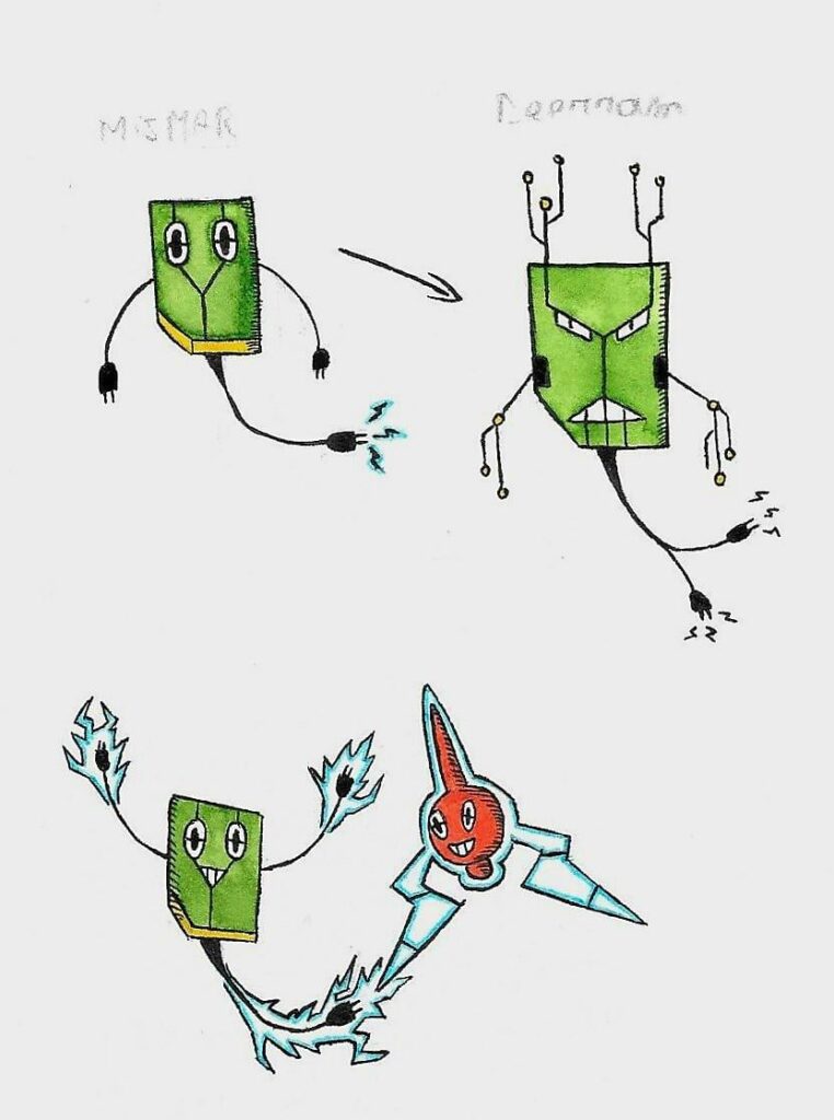 Fakemon Mismar. Bestie of Rotom