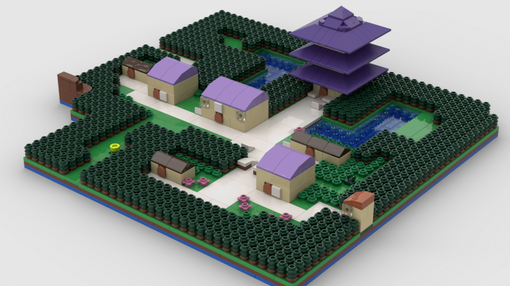 PART 6 of the Pokemon Gen II Lego micro map, I'm working on: Violet City [oc]