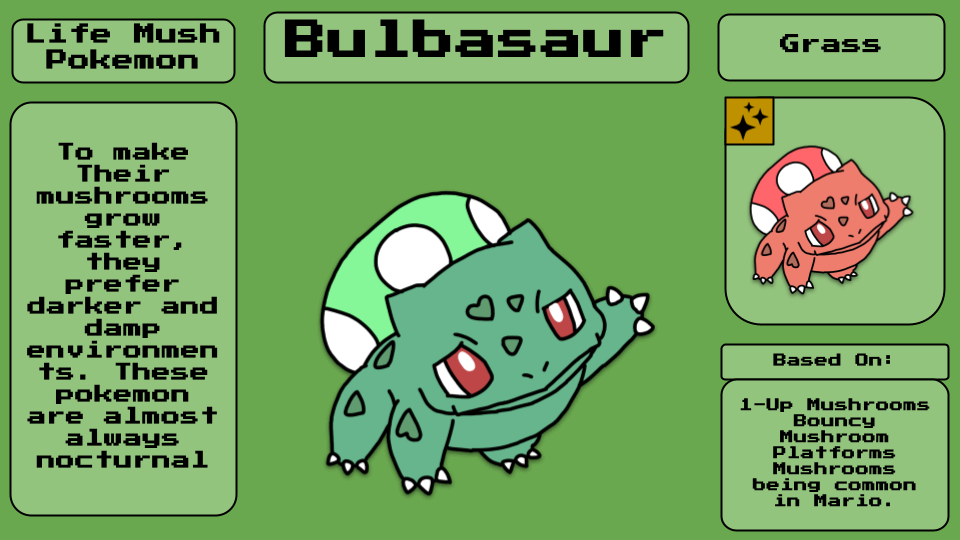 Here are the starters for my Mario x Pokemon Region I am creating! They all will be regional forms and it will have its own stories and characters! I have a lot done and Im happy to share more!