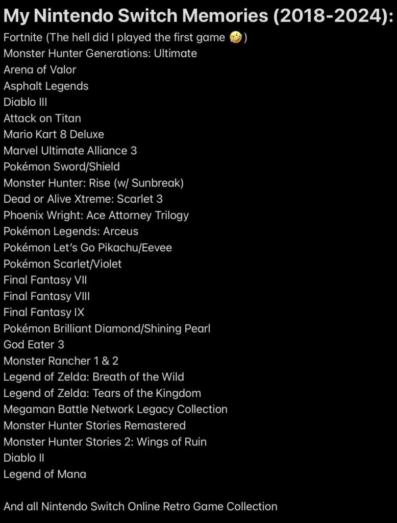 What’s your Memories with Nintendo Switch?