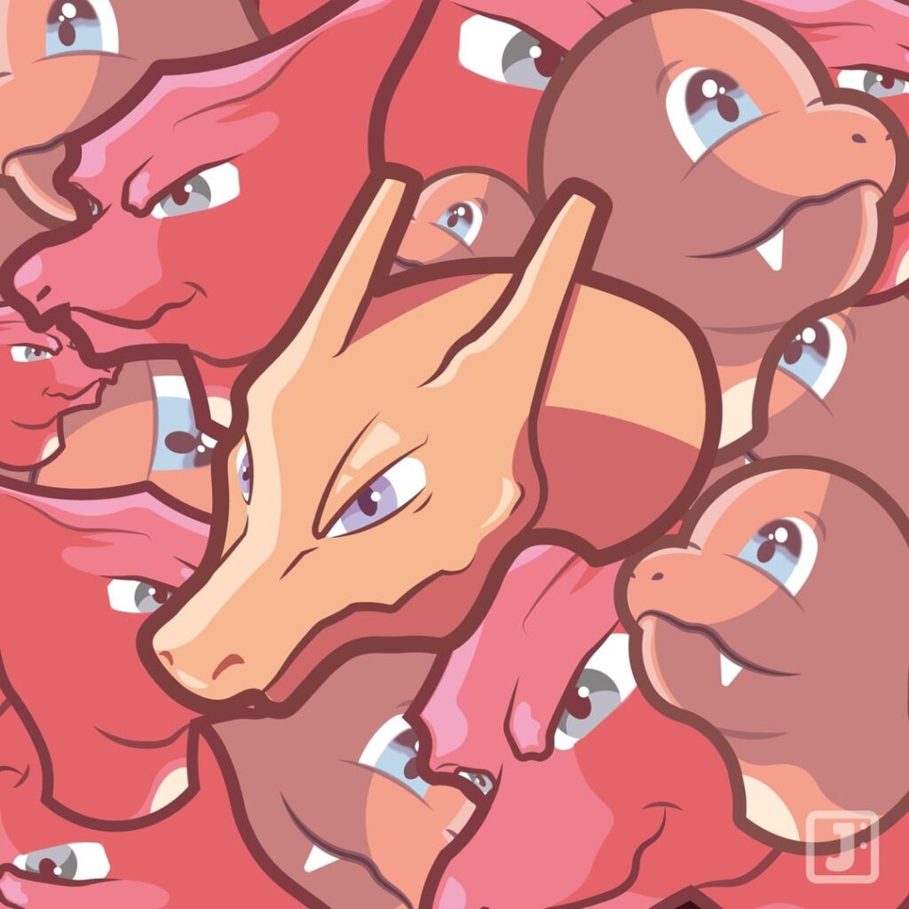 Charizard and a Gengar OC