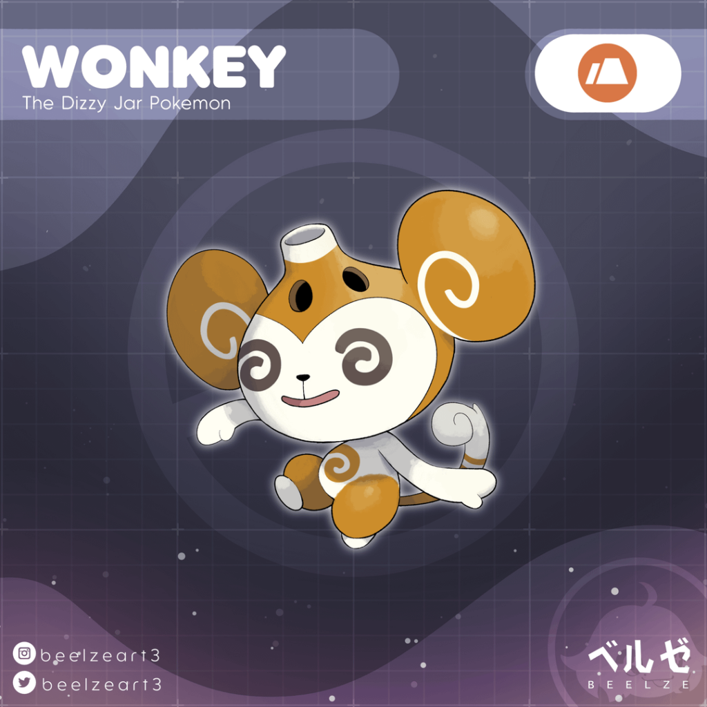 Wonkey, The Dizzy Jar Pokemon! (Ground) // Abilities in the comments!