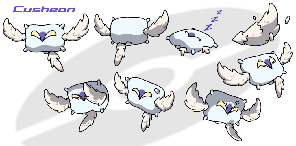 Made a Reference sheet for my Fakemon Cusheon.