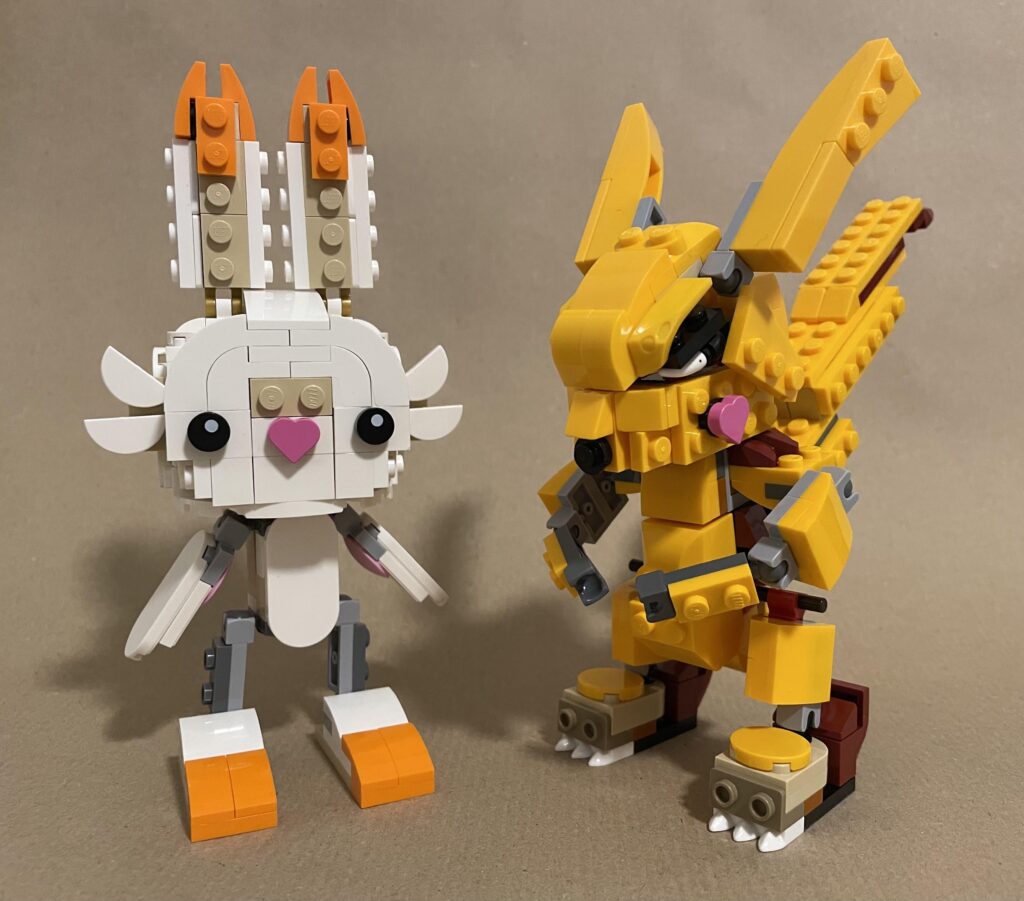 Scorbunny and Pikachu in Lego