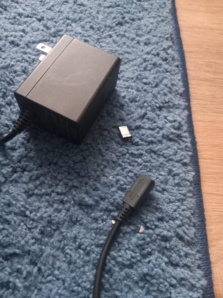 What do I do (I was playing on my switch with my cousins and I got up and tripped on the pro controller wire, bringing down the switch and the switch dock but for some reason the chip for the charger somehow got out and a replacement is like 30 dollars but im broke......help)