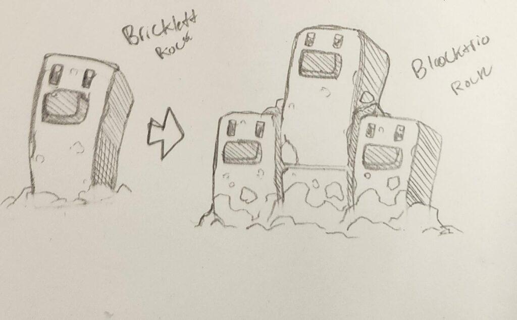 Bricklett and Blocktrio (Convergent pokemon)