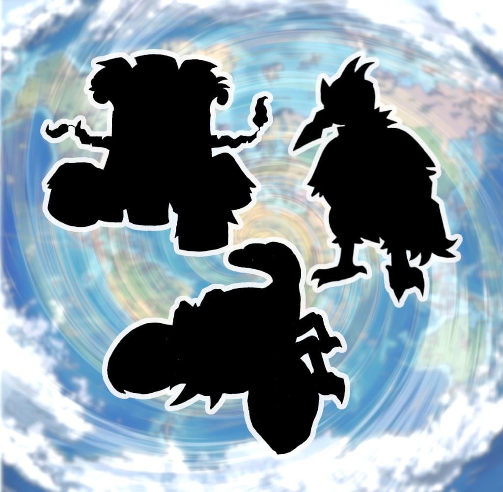 Middle evos for the rock-paper-scissors starters. Bet you can guess exactly which one is which.