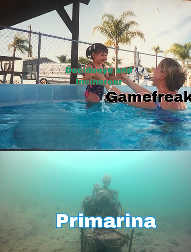 Decidueye got Pokken, and Incineroar got in Smash, come on you gotta give Primarina something