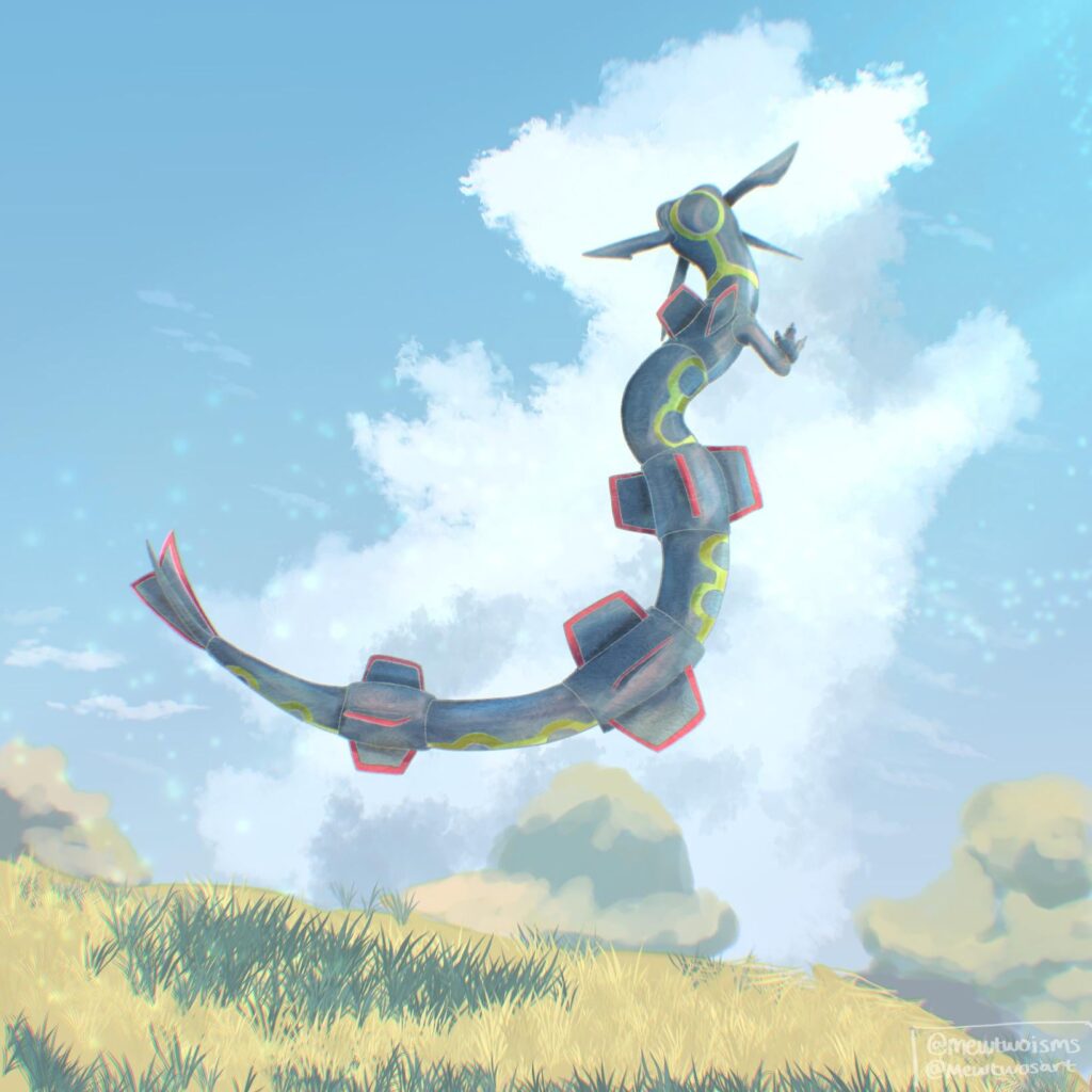 Happy New Year! In honor of the Rayquaza event, here's a painting I did! [OC]