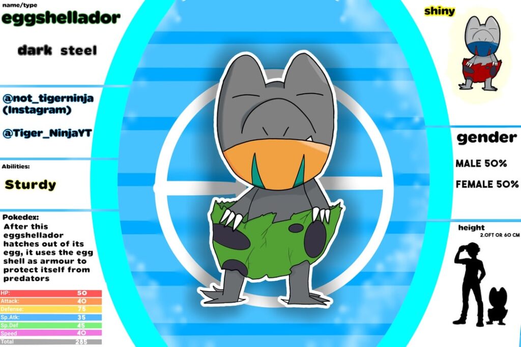 Made a fakemon with my friend (insta: @not_tigerninja, @clueiscity)