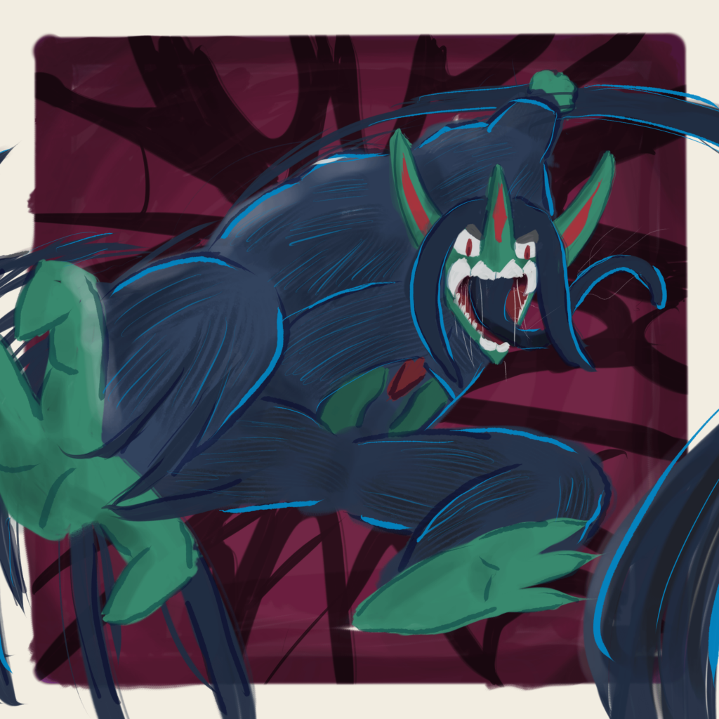 All my friends are addicted to Marvel Rivals, it inspired me to draw this Grimmsnarl inspired by Venom! [OC]