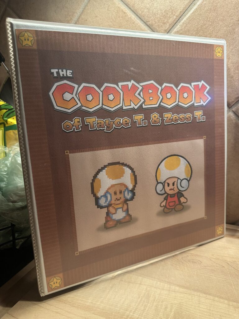 My Paper Mario Cookbook (binder with fan art inserts I made)