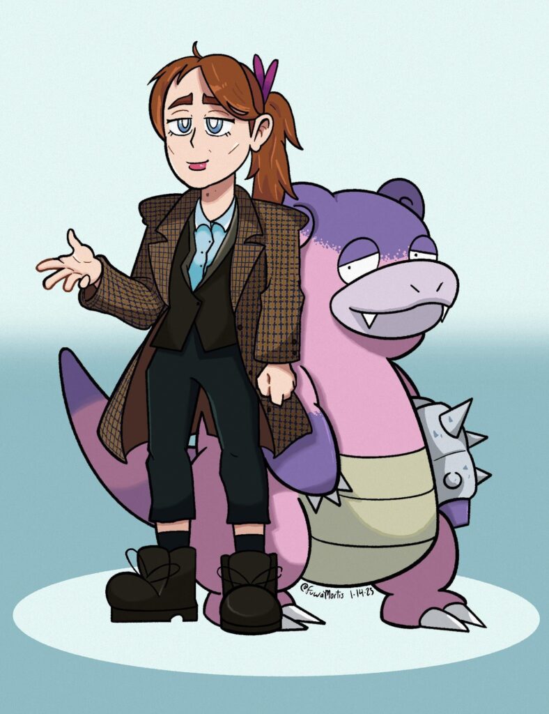 I drew Philomena Cunk as a Pokemon professor! (OC)