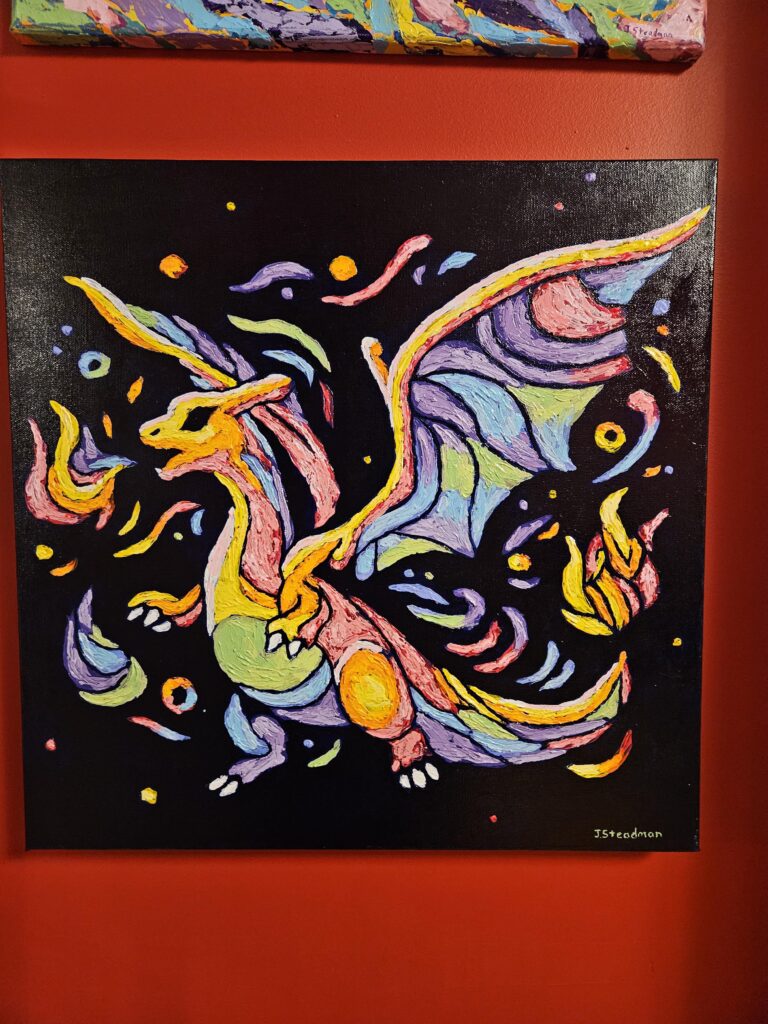 Charizard. Acrylic 20" x 20".