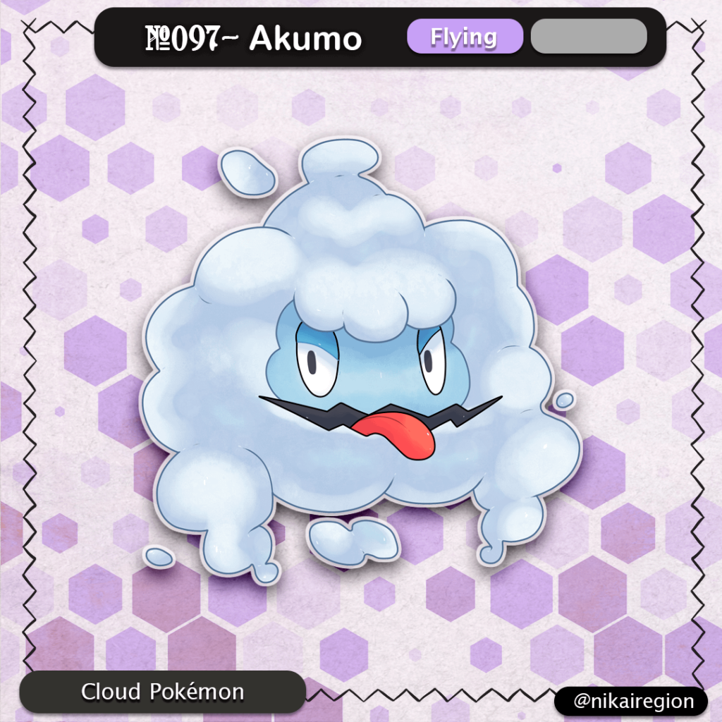The Cloud Pokémon - Flying Fakemon - Aka shita Yokai - Japanese Pokemon Region - @nikaidex