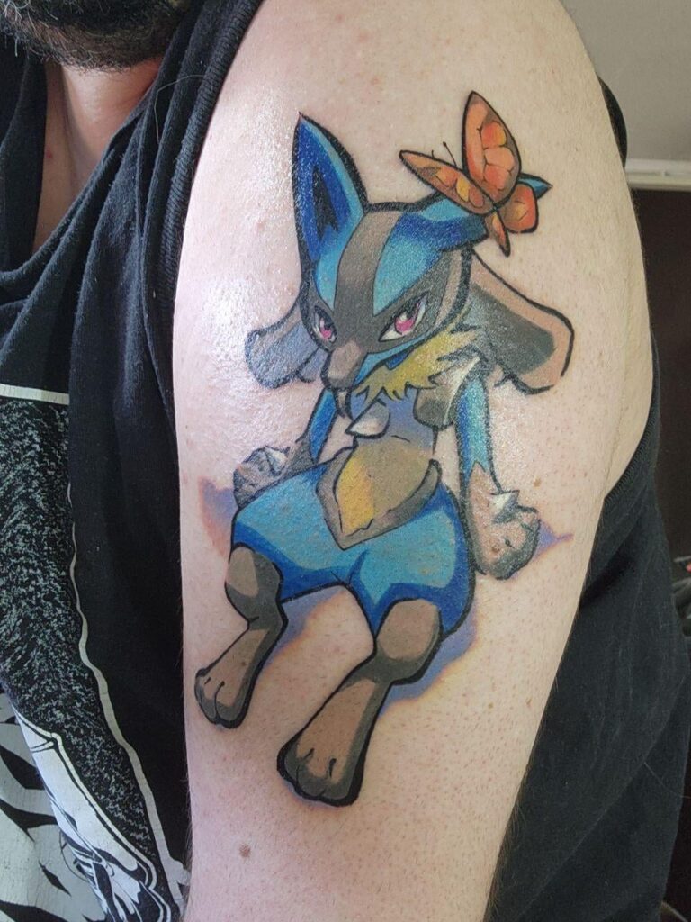 I love my new Lucario Tattoo! (Artist: ink.yokai on insta)