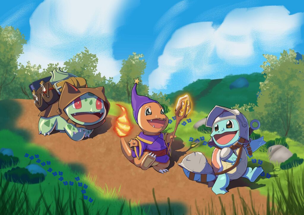 [OC] i decided to paint a simple background to illustrate their adventure, hope you guys like it