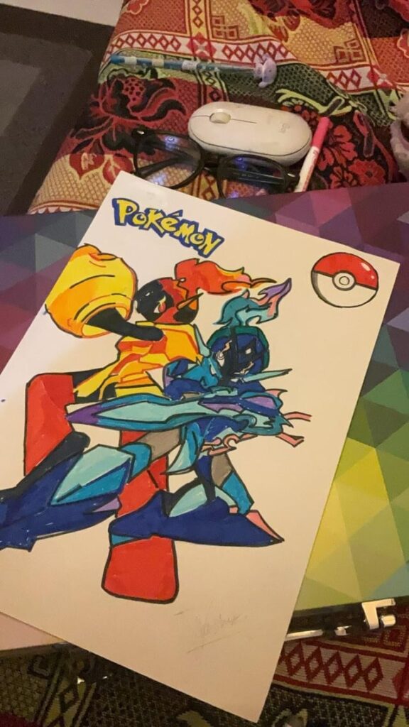 My girlfriend drew my favourite pokémon