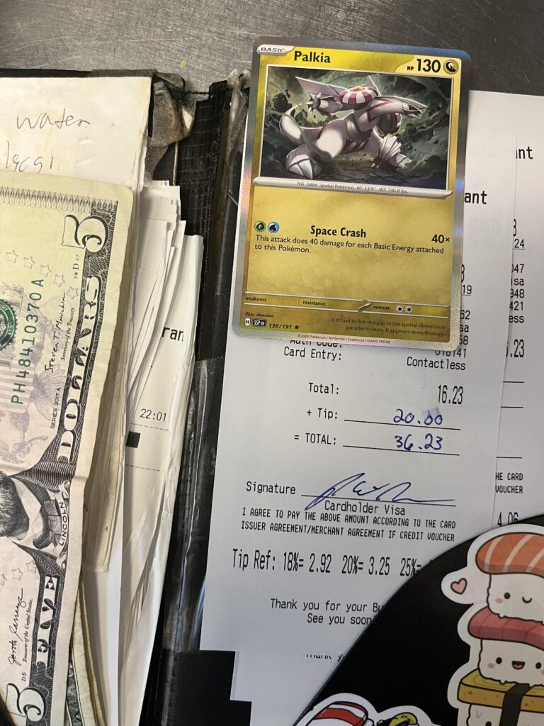 I work at a sushi restaurant and started giving away Pokemon cards to my tables to get rid of bulk