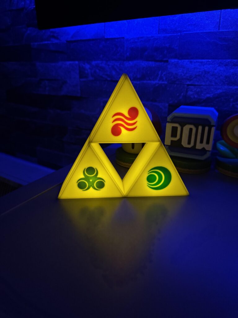 Triforce lit by tea lights I designed