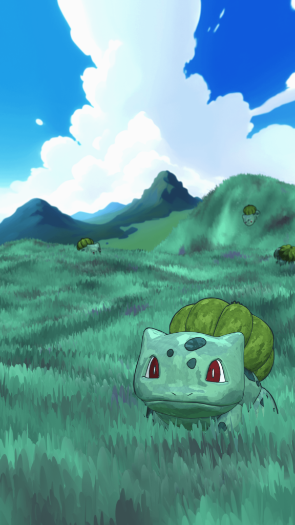 Made a bulbasaur phone wallpaper in blender