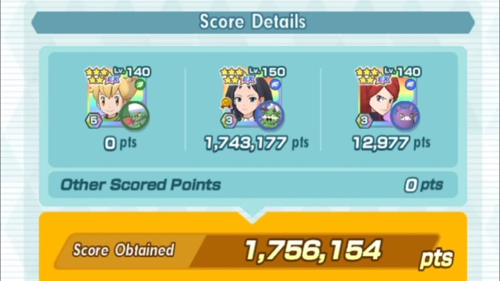 Pokemon Masters EX Damage Challenge Challenge Bianca Flying Weak 1756154 points
