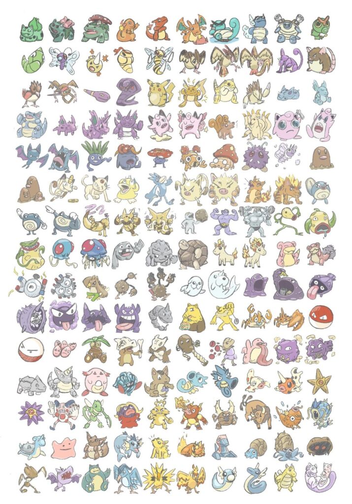 5 years ago I drew all of the Gen 1 pokemon from memory [OC]