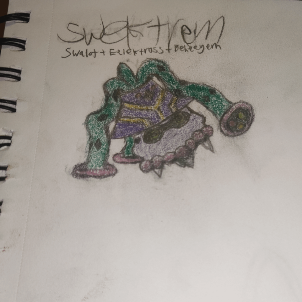 Give me your top 3 favorite pokemon and I may fuse 'em. Here are mine as a single entity.
