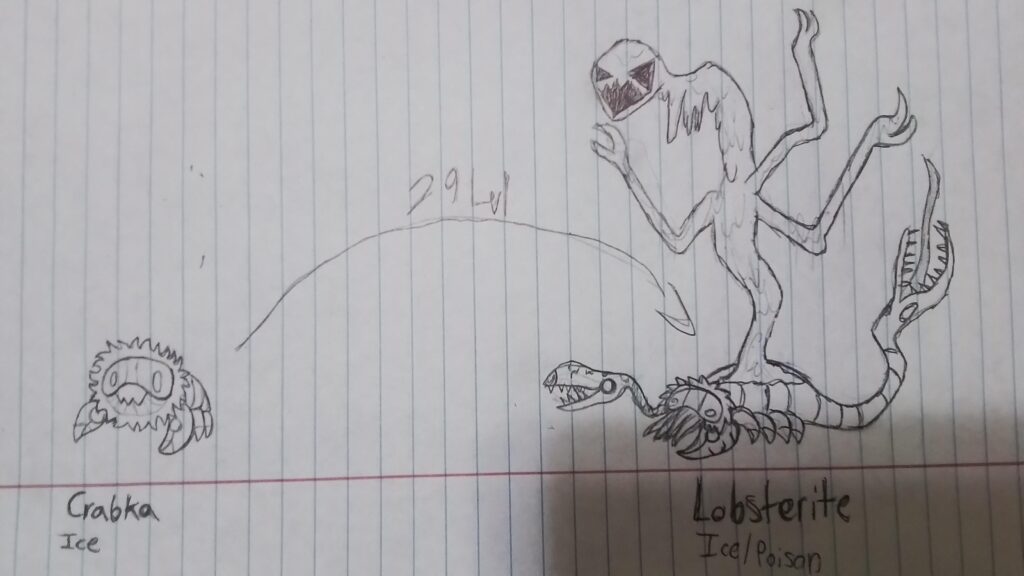 Made this freak of nature based off my favorite movie (moderators please don't ban this because its on paper, I don't have a art tablet and want to share my creative fakemon)