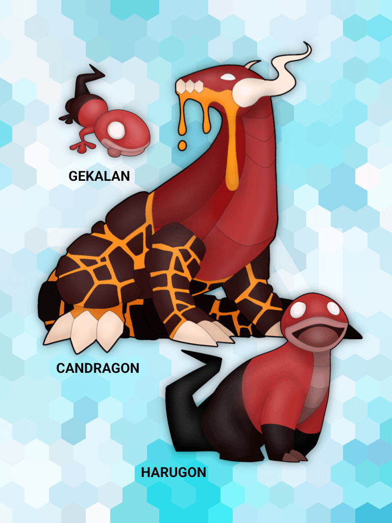 Gekalan, Harugon, and Candragon