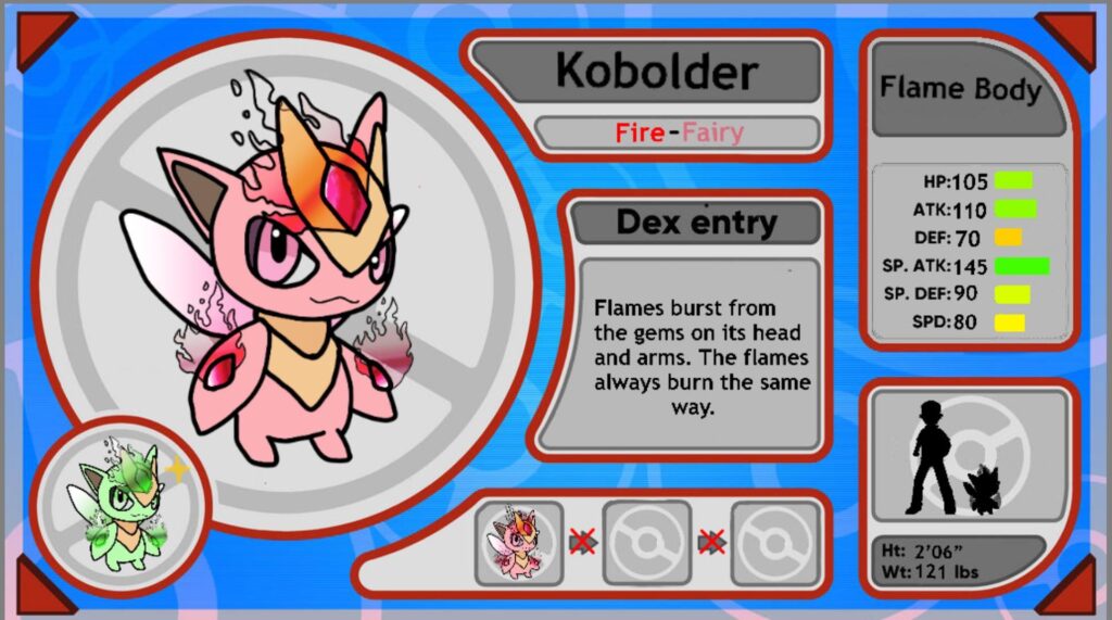 Thank you to @Individual_Iron4221 for the name idea coming from Kobold (germanic fire fairy) and smolder. Here is the final product!