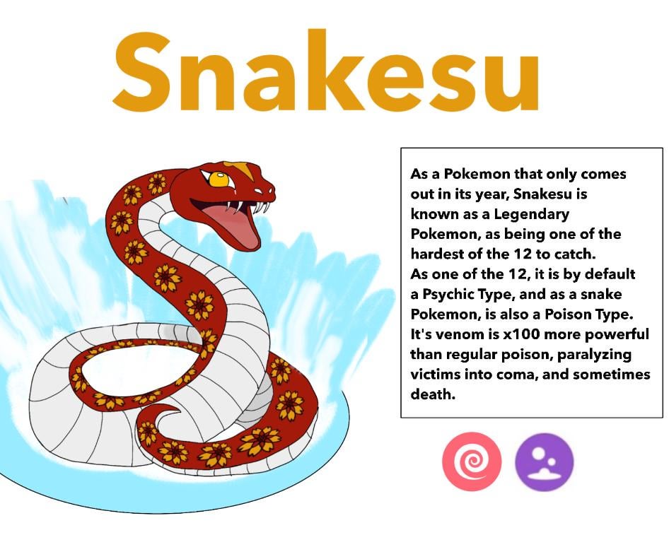 Happy New Year guys! I was thinking that we should have Pokemon for New Year, so here, Year of the Snake! I hope you like it!!!