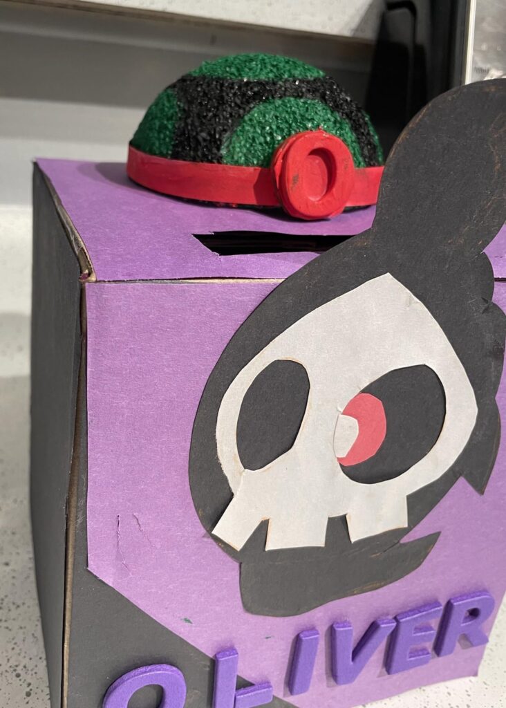 I’m not that good at this type of stuff but my son and I made him a Valentin’s day box of his favorite Pokemon. I even made him a Dusk ball