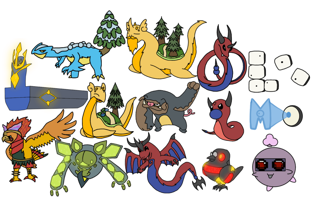 Thank you everyone for all the requests😊! Squeasing every fakemon into one was quite hard actually! I hope i didn't disappoint anybody! And again, give me your fakemon/reigonal variant/convergent fakemon/paradox fakemon/mega evolutions and I'll draw the first 10
