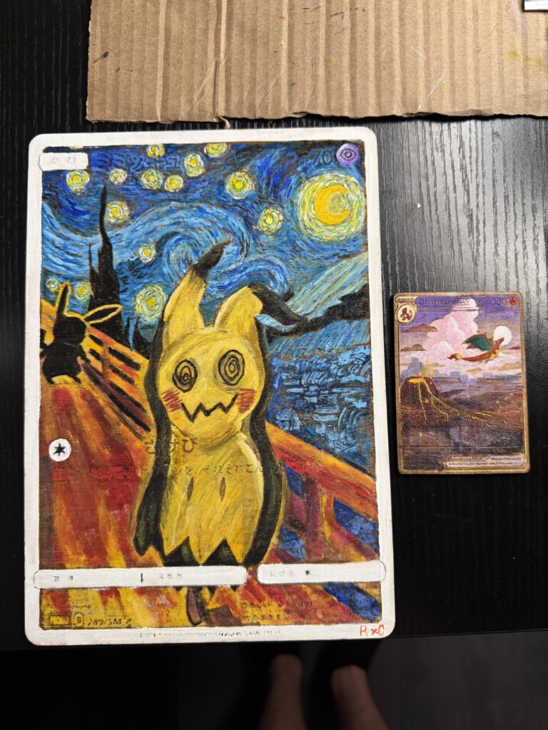 [OC] Custom Painted Mimyku Starry Night Card I just did for someone