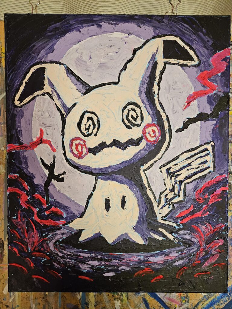 Mimikyu. Acrylic 16" X 20" on canvas.