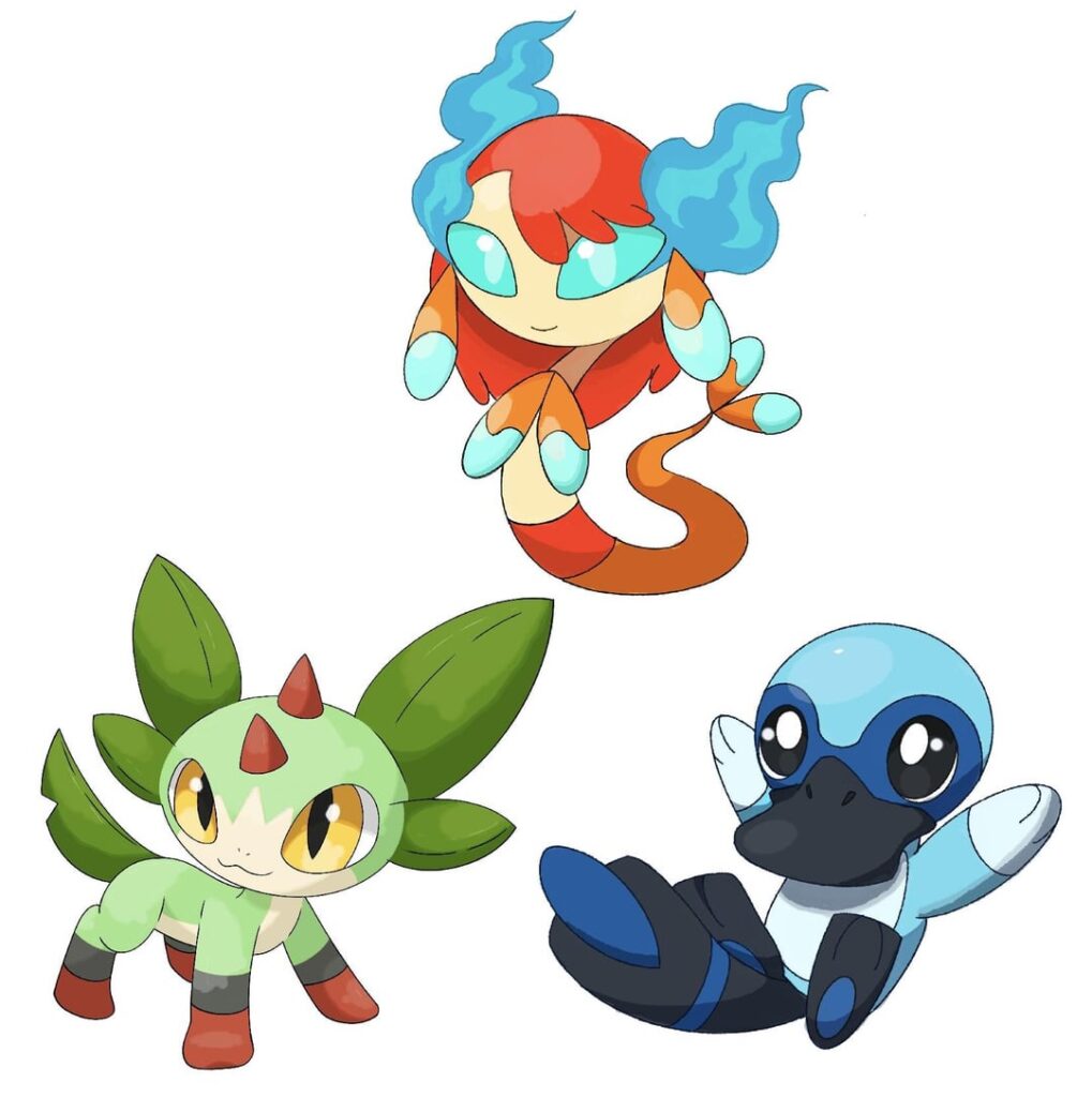 Here’s all the Fakemon I made for the Austren region Pokédex this year! Please share your team in the comments!