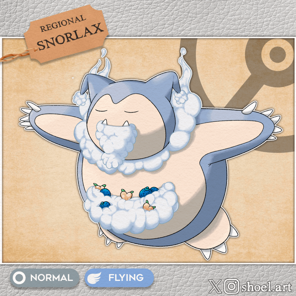 My last post here was Munchlax... now Regional Snorlax: Flying Type!