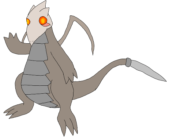 A Dragonite that after losing its wings membrane adorned a masked and bladed tail.