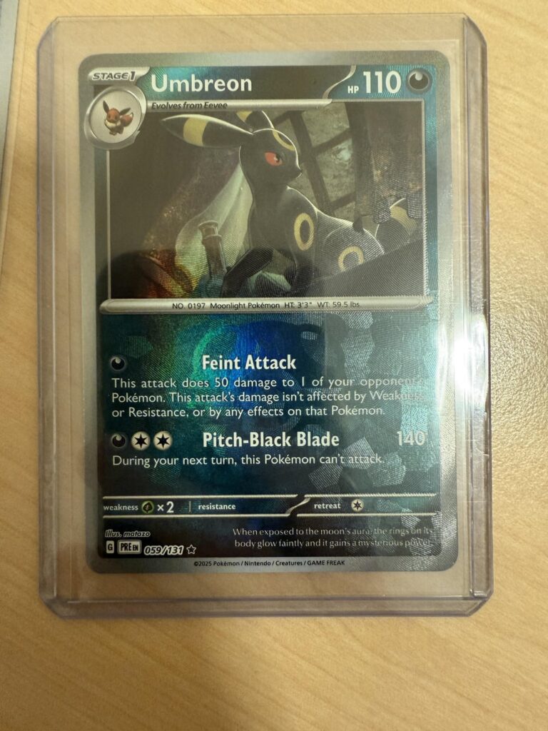 Not only did I manage to find Prismatic Evolutions tins at rrp, but I also pulled this!