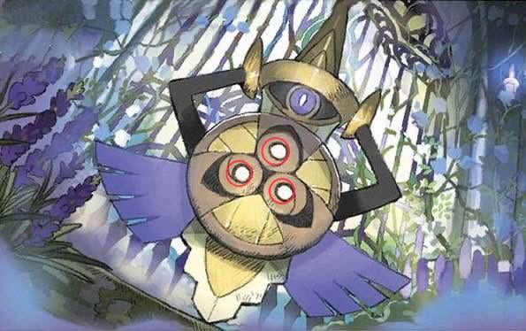 Are the holes in aegislash’s shield supposed to “black” or “white” or “see through”? All the Pokémon art work *including tcg* are making me confused