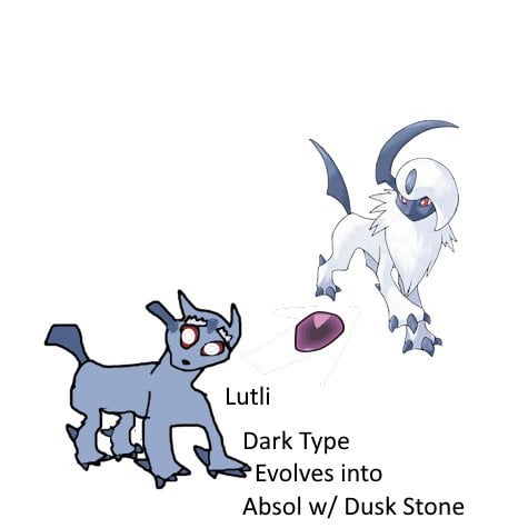 Lutli - Dark Type - Evolves into Absol with Dusk Stone