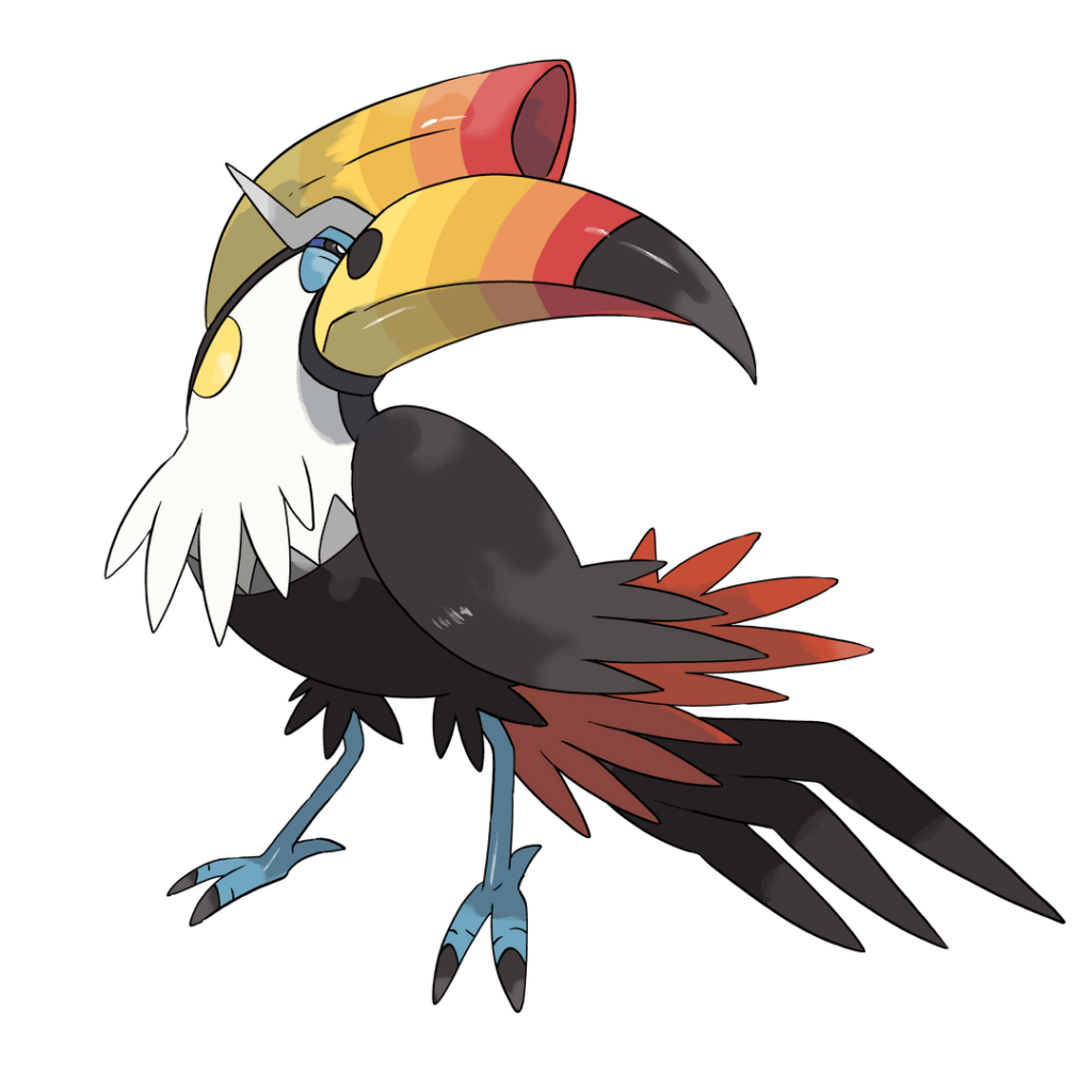 10 years later, in Alola, the Elite Four have worked hard and adventured far to become as strong as possible. The fruits of their labor are finally revealed! Kahili, the Flying-type master, soars with her Mega Toucannon!