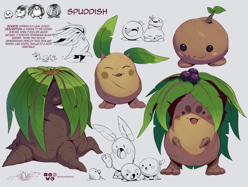 I redesigned some old beta leaks into a line of Potato Pokemon!