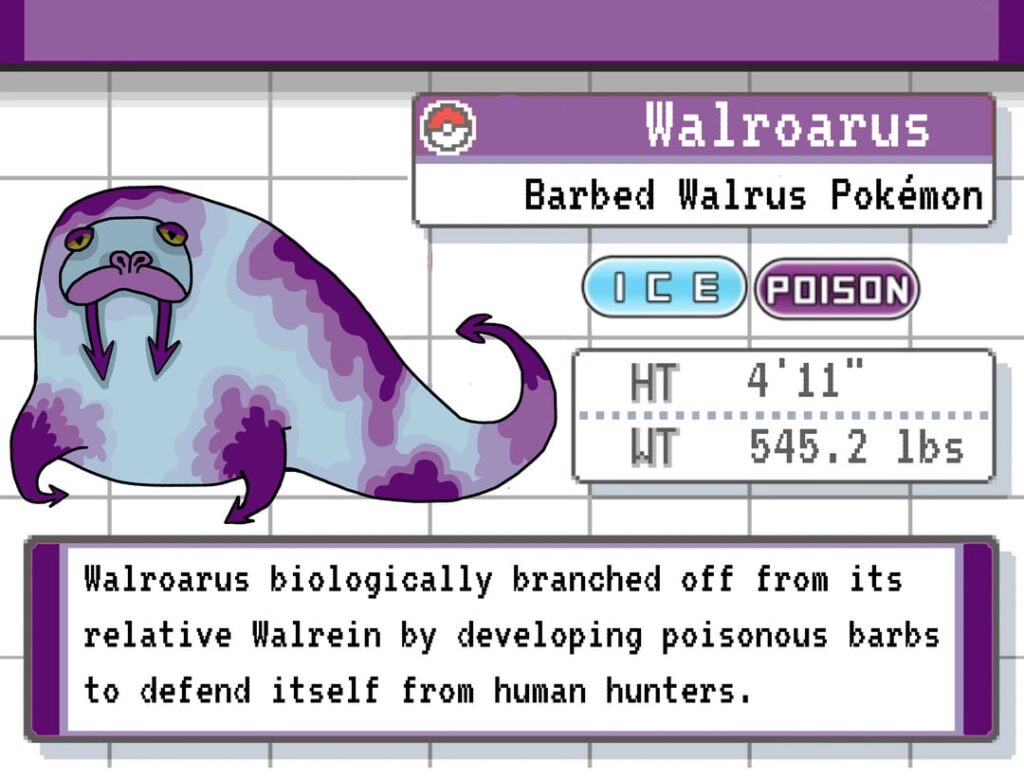 Ice/Poison walrus fakemon