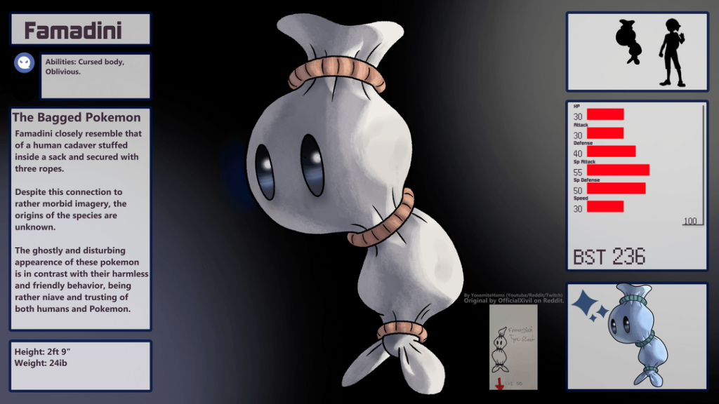 Some recent Fakemon I redrew for people.