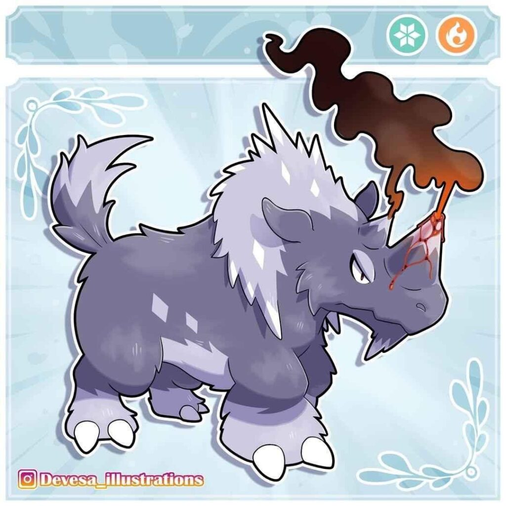 Had this commissioned as i hate the current fire ice type, its a mix of a woolly rhino with mount fiji